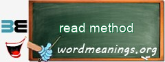 WordMeaning blackboard for read method